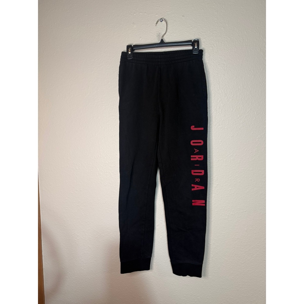 Jordan Youth Boys XL Black Red Logo Fleece Jogger Sweatpants 13-15 Years